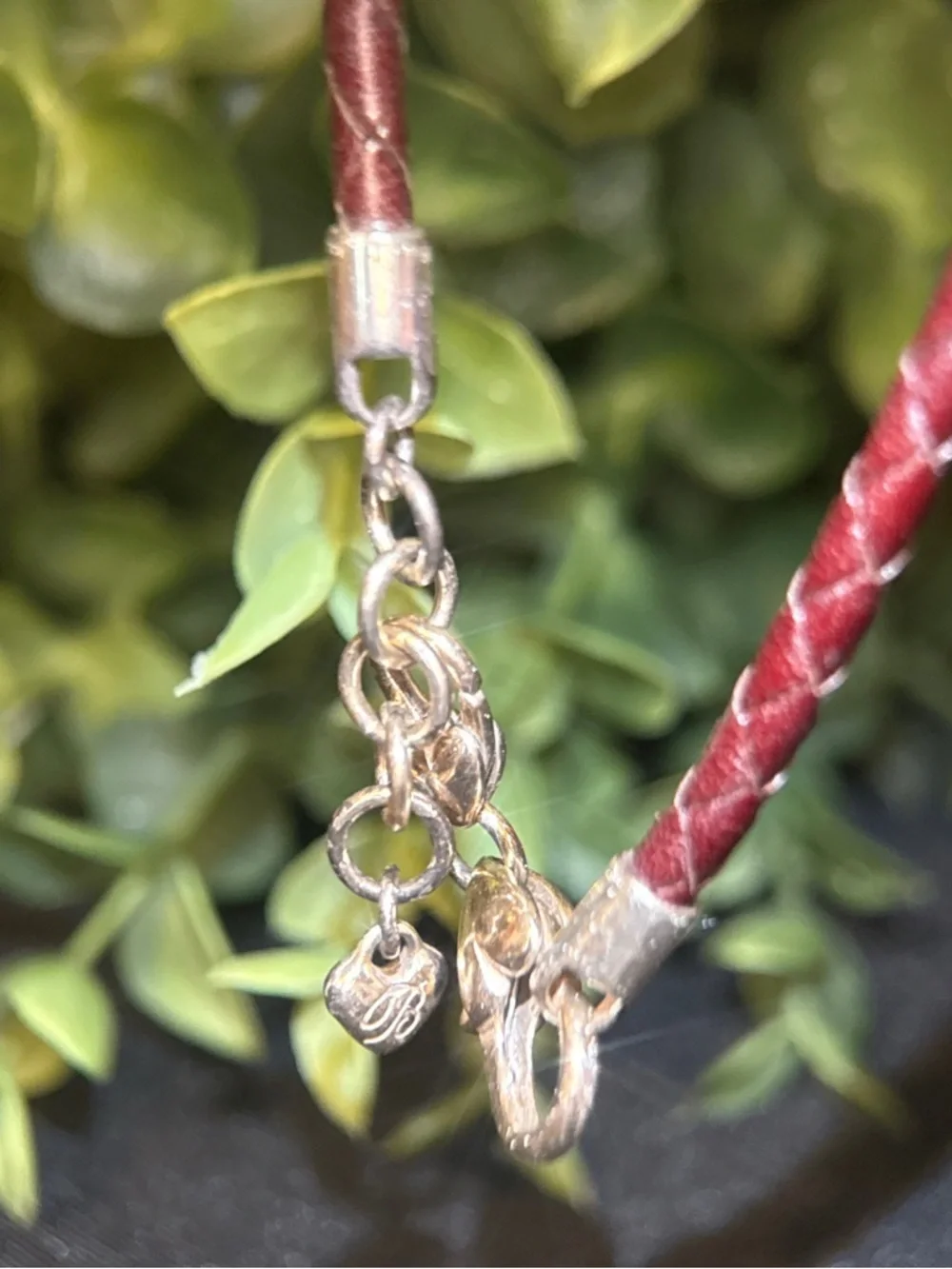 Brighton Orange and‎ Plum Bead Braided Leather Bracelet